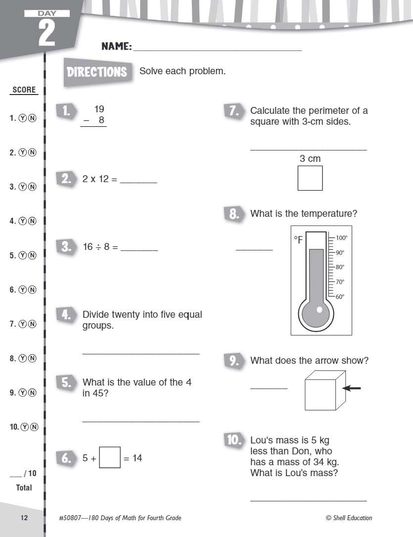 180 Days™: Math for Fourth Grade