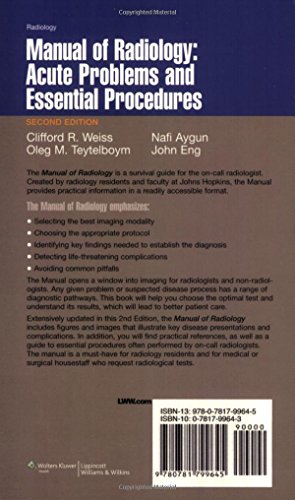 Manual of Radiology: Acute Problems and Essential Procedures (Lippincott Manual Series)