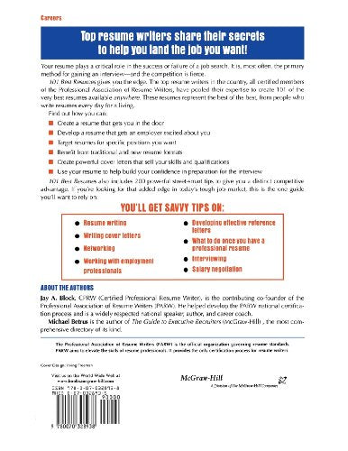 101 Best Resumes: Endorsed by the Professional Association of Resume Writers