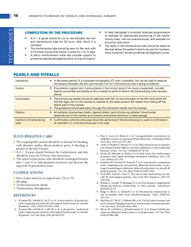 Operative Techniques in Thoracic and Esophageal Surgery