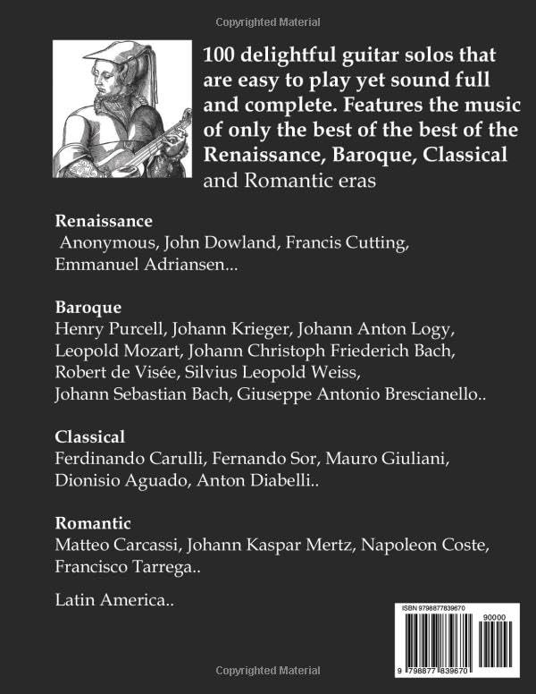 100 Easy Classical Guitar pieces Book 1&2: In standard notation and tablature