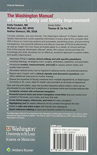 Washington Manual of Patient Safety and Quality Improvement (Lippincott Manual Series)