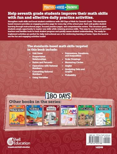 180 Days™: Math PK-8: 10-Book Set (180 Days of Practice)