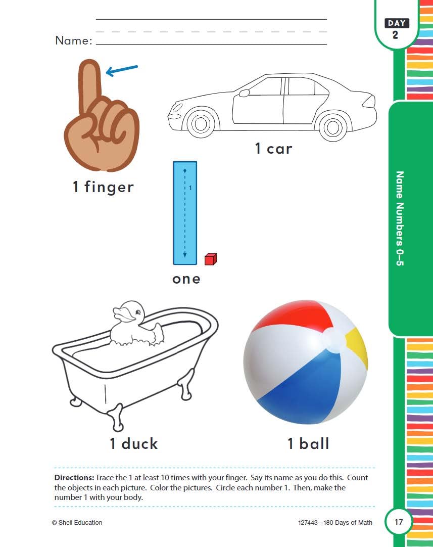 180 Days™: Mathematics for Pre-Kindergarten Practice Workbook for Classroom and Home, Cool and Fun Practice Created by Teachers (180 Days of Practice)
