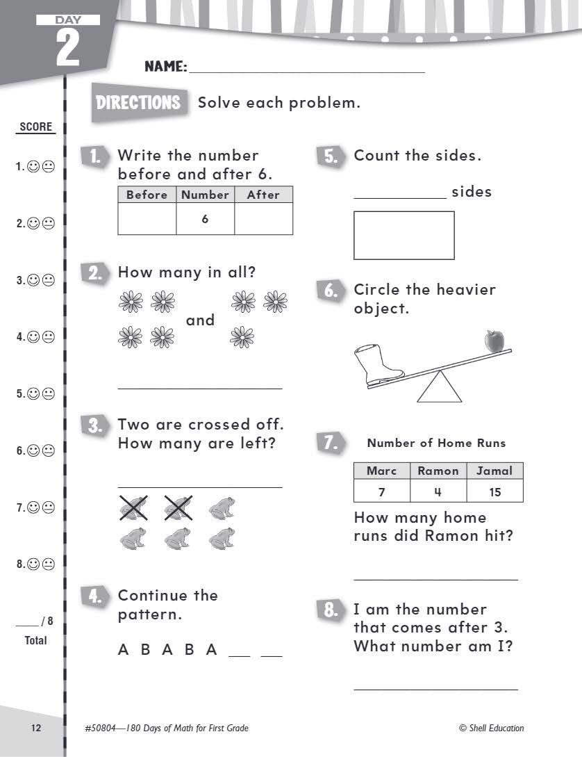 180 Days™: Math for First Grade