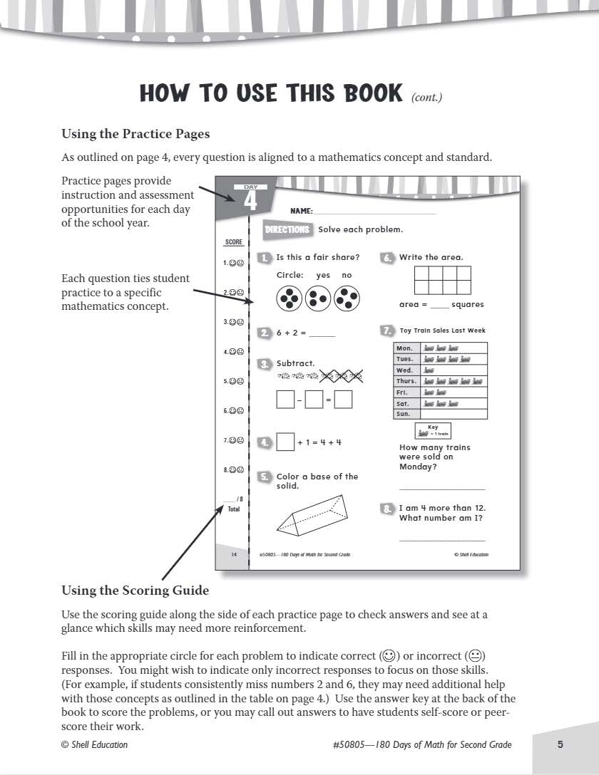 180 Days™: Mathematics for 2nd Grade Practice Workbook for Classroom and Home, Cool and Fun Practice Created by Teachers