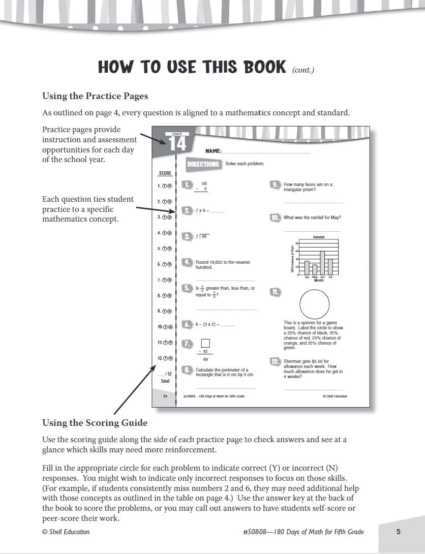 180 Days™: Math for Fifth Grade