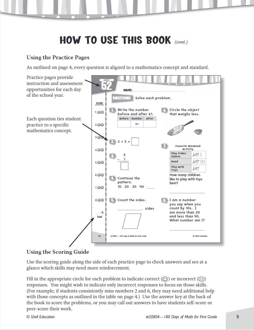 180 Days™: Math for First Grade