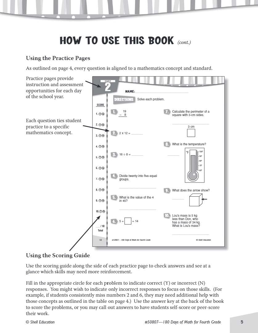 180 Days™: Math for Fourth Grade