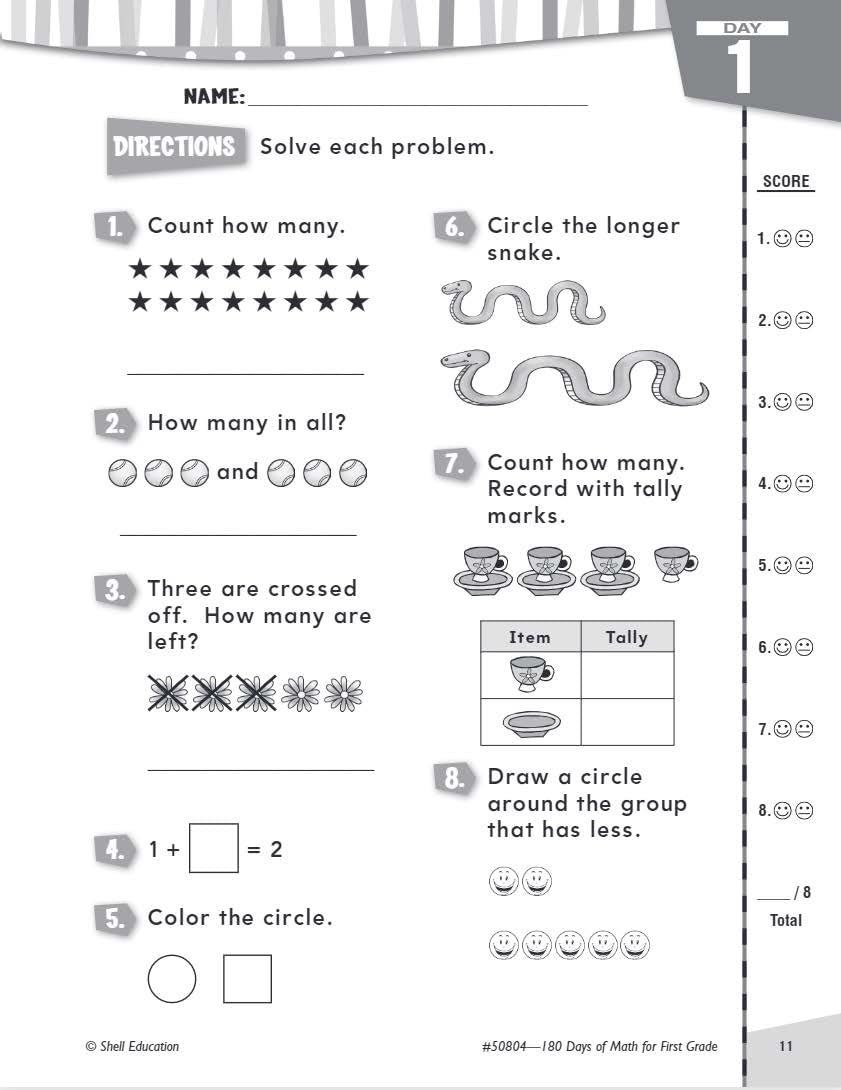 180 Days™: Math for First Grade