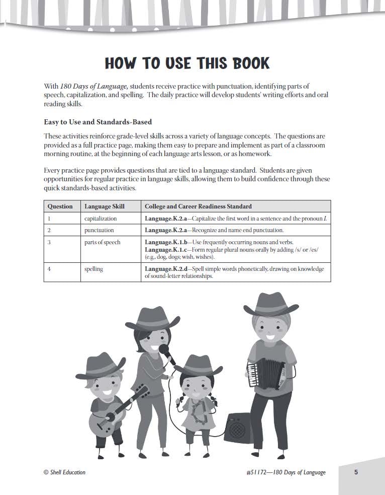 180 Days™: Reading 2nd Ed, Writing, Spelling, & Language Grade K: 4-Book Set (180 Days of Practice)