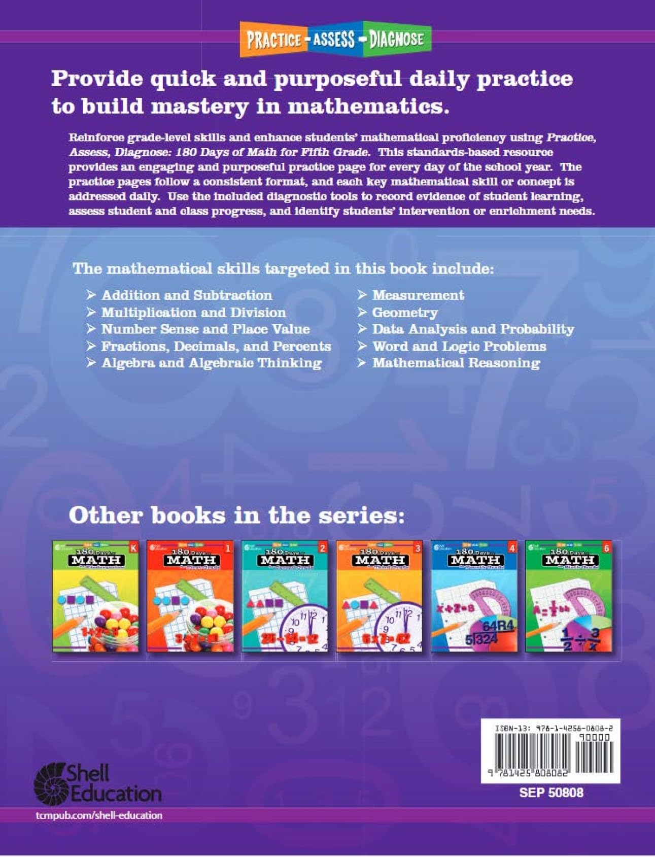 180 Days™: Math PK-8: 10-Book Set (180 Days of Practice)