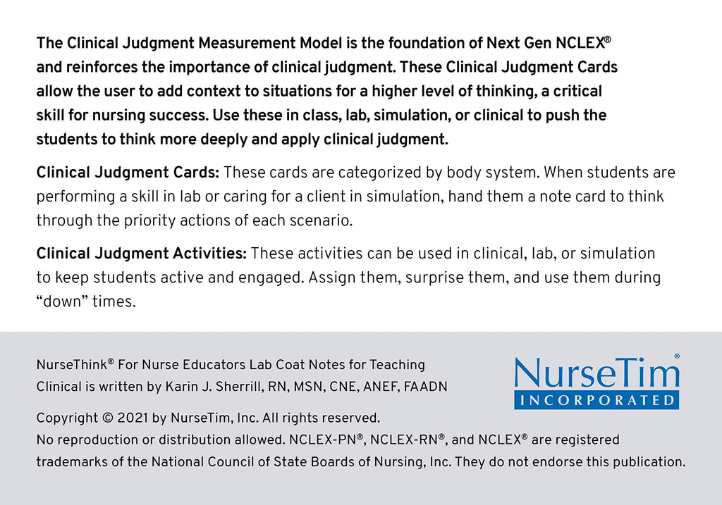 Lab Coat Notes for Teaching Clinical - Second Edition NurseThink® for Nurse Educators