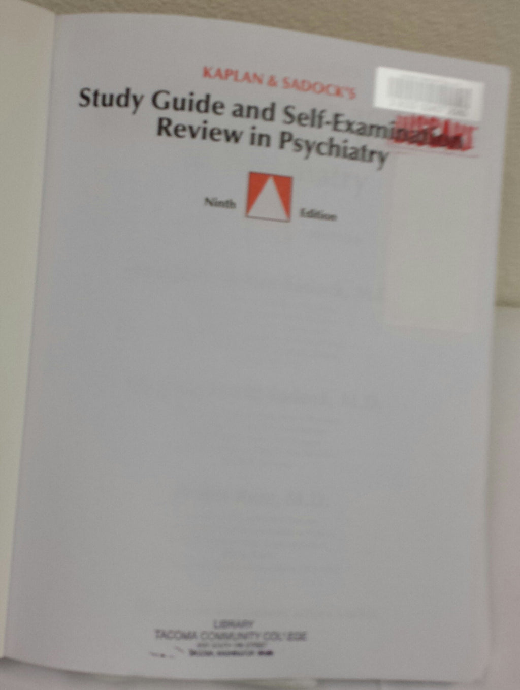 Kaplan & Sadock's Study Guide and Self-Examination Review in Psychiatry (STUDY GUIDE/SELF EXAM REV/ SYNOPSIS OF PSYCHIATRY (KAPLANS))
